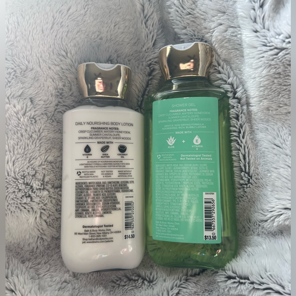Bath & Body Works Cucumber Melon BUNDLE Lotion and Shower Gel - Picture 2 of 6